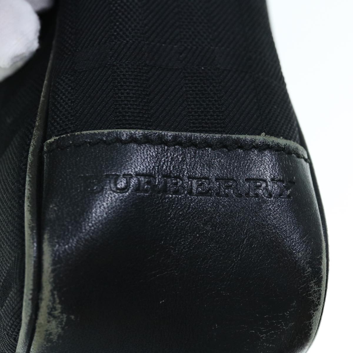 Burberry Shoulder Bag Canvas Leather Black Auth ep2582