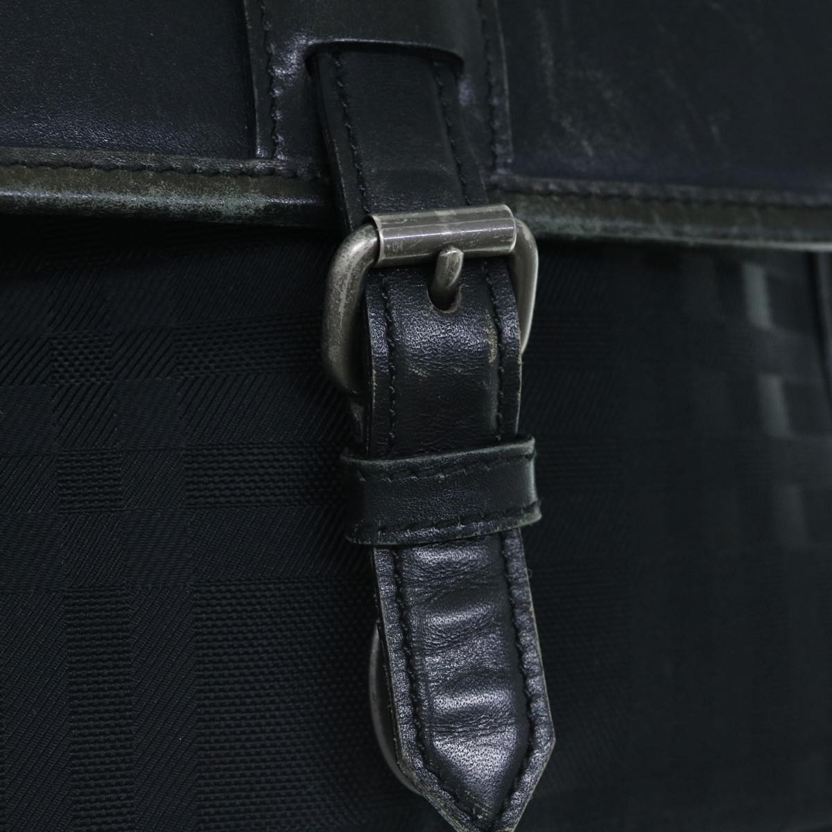 Burberry Shoulder Bag Canvas Leather Black Auth ep2582