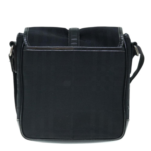 Burberry Shoulder Bag Canvas Leather Black Auth ep2582