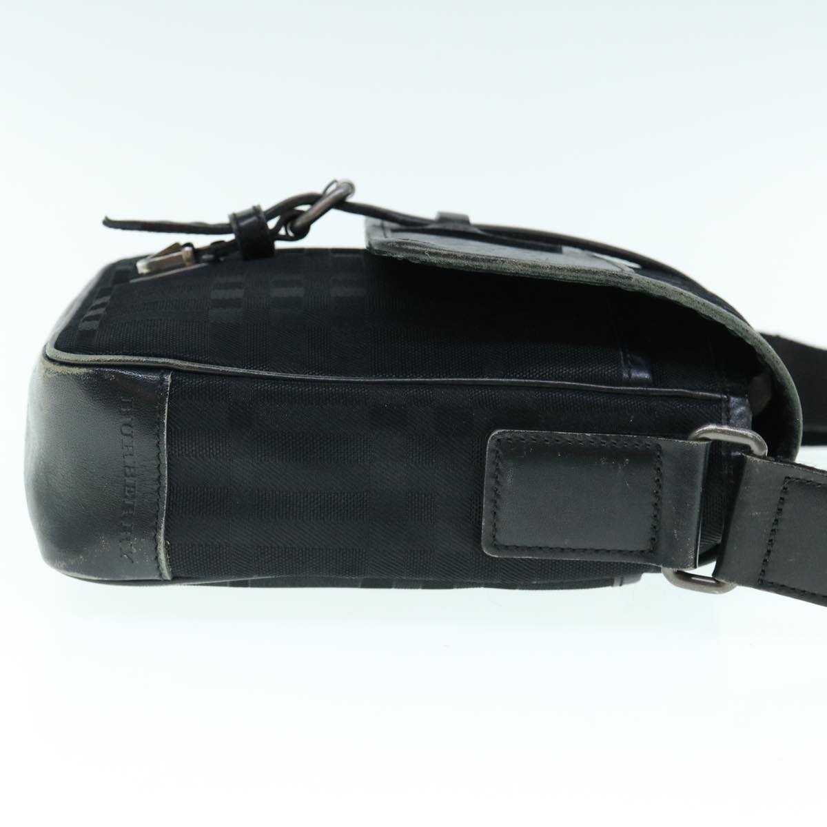 Burberry Shoulder Bag Canvas Leather Black Auth ep2582