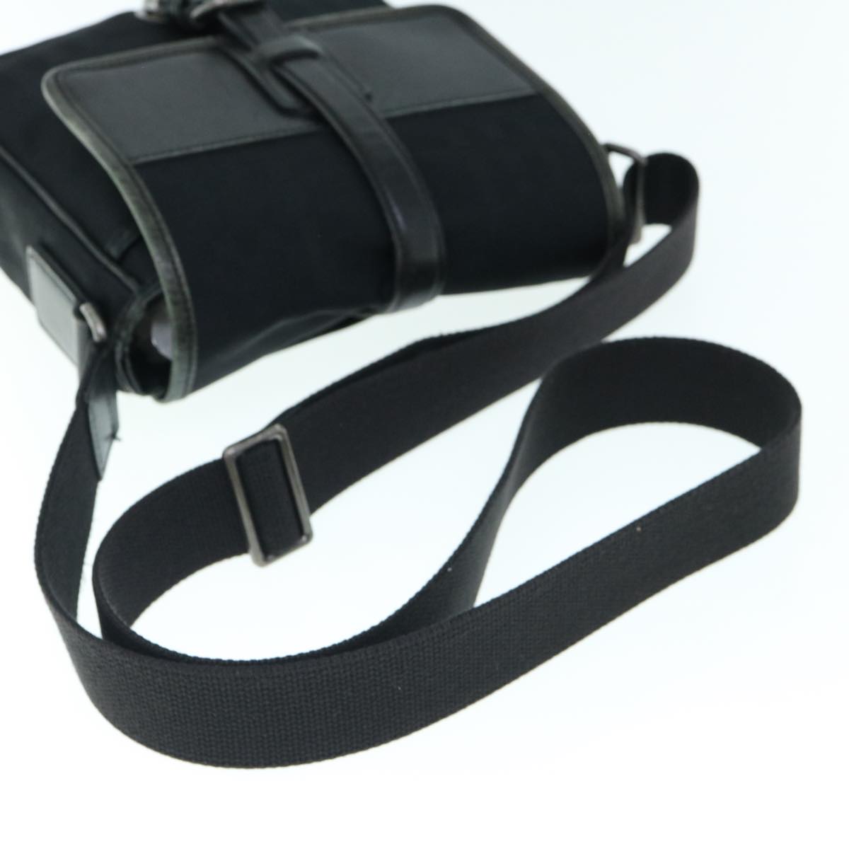 Burberry Shoulder Bag Canvas Leather Black Auth ep2582