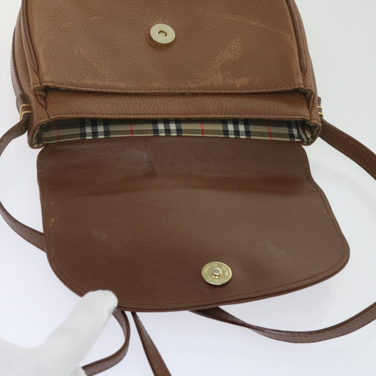 BurberrySs Shoulder Bag Leather Brown Auth ep2643