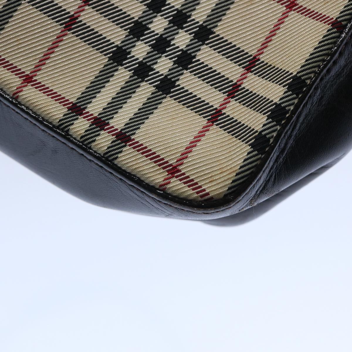 Burberry Nova Check Shoulder Bag Nylon Beige Auth ep2705