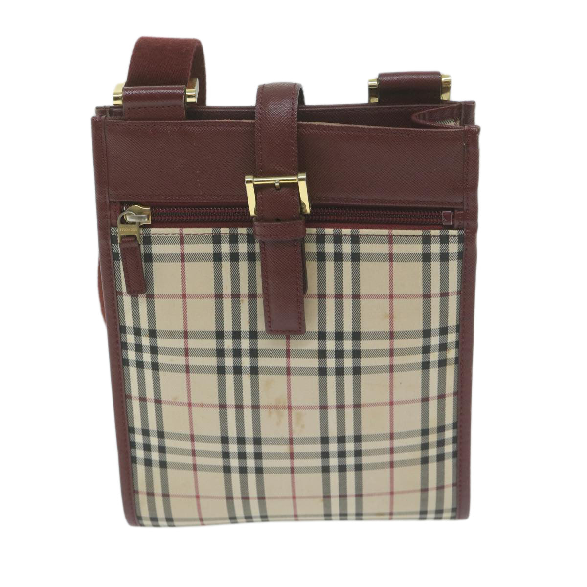 Burberry Nova Check Shoulder Bag Canvas Beige Auth ep3200