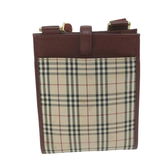 Burberry Nova Check Shoulder Bag Canvas Beige Auth ep3200