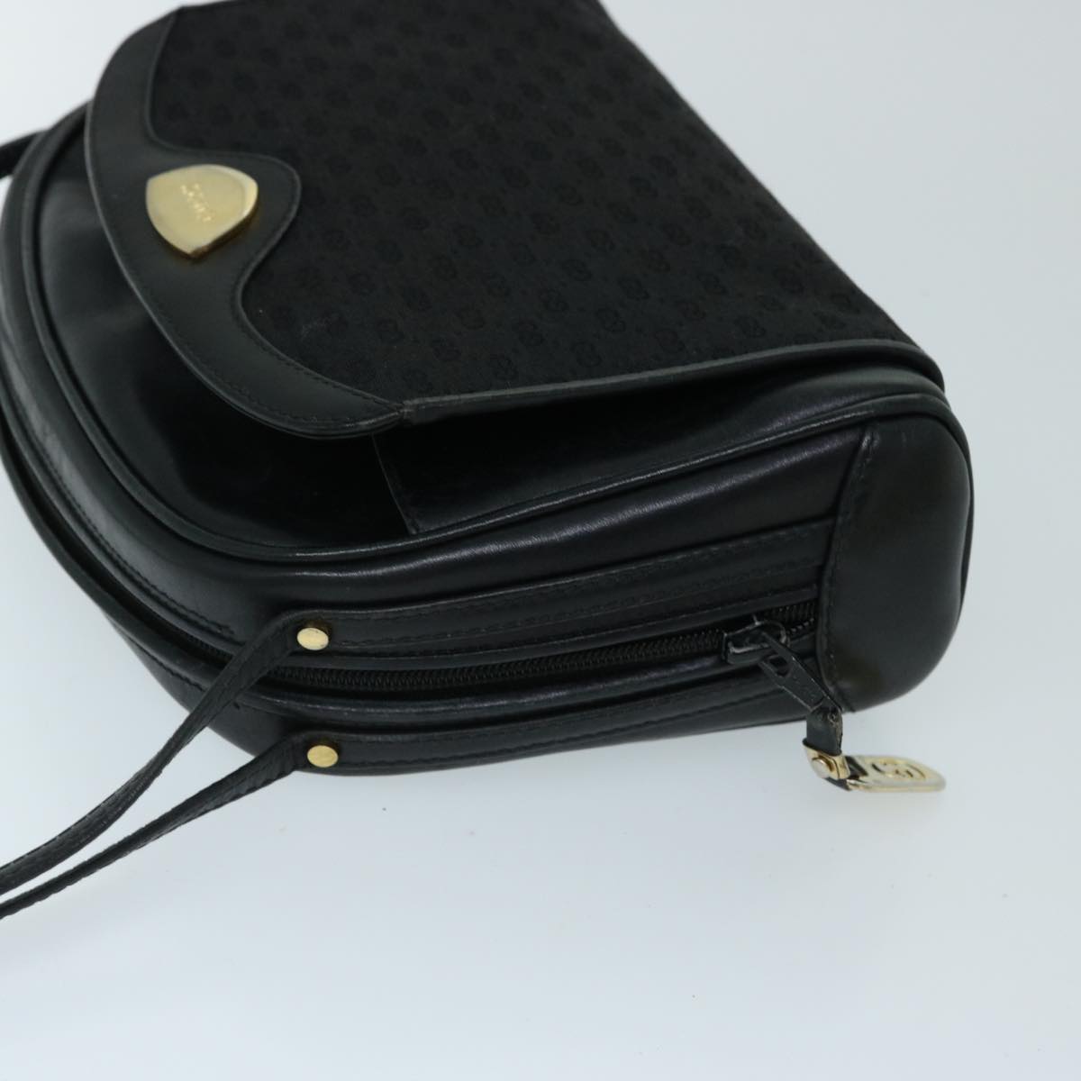 GUCCI Micro GG Canvas Shoulder Bag Black Auth ep3827