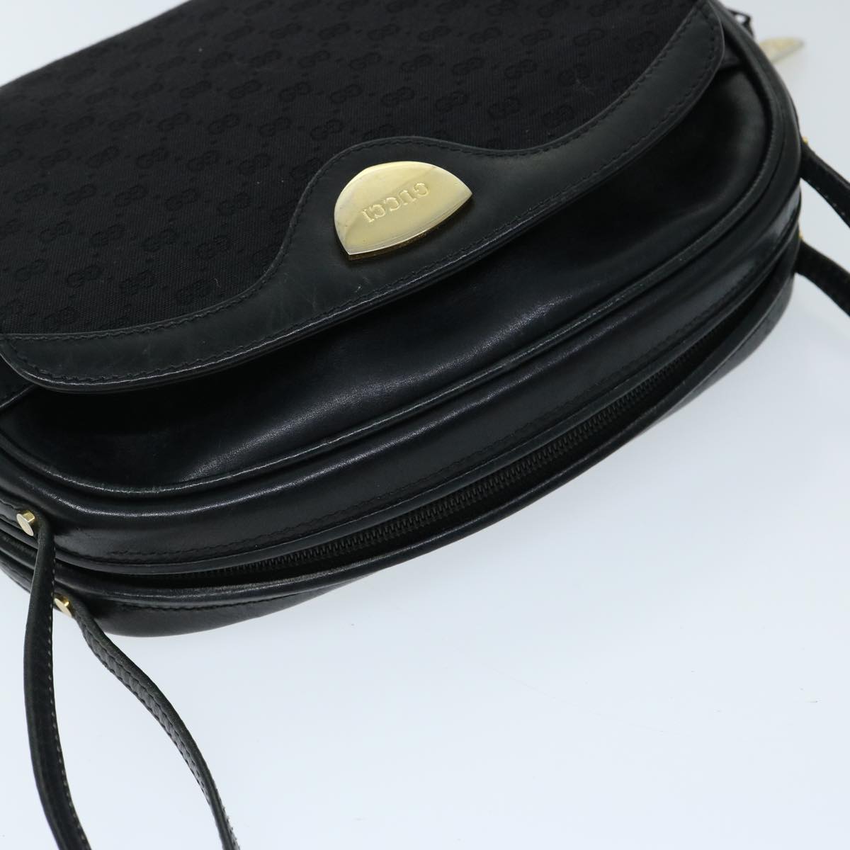GUCCI Micro GG Canvas Shoulder Bag Black Auth ep3827