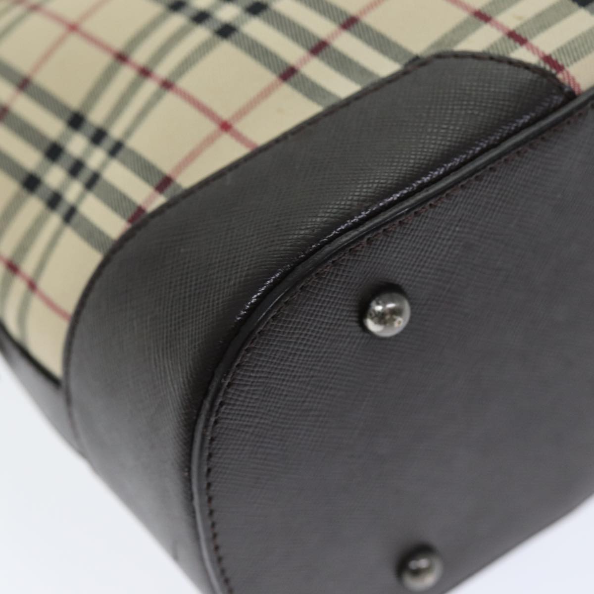 Burberry Nova Check Shoulder Bag Canvas Beige Auth ep4248