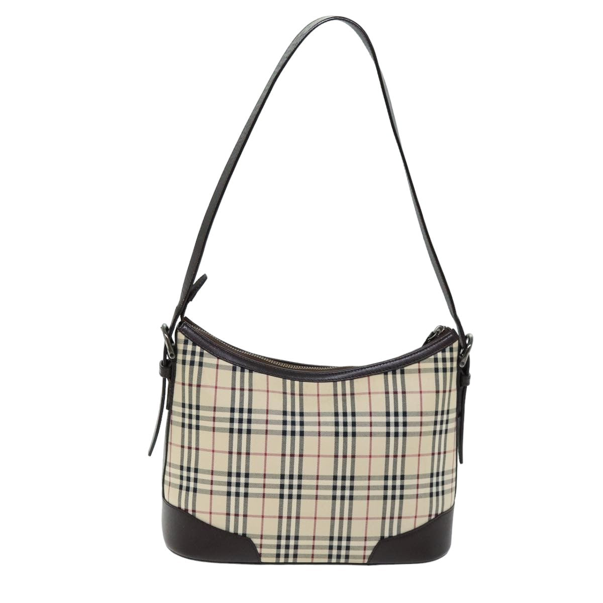 Burberry Nova Check Shoulder Bag Canvas Beige Auth ep4248