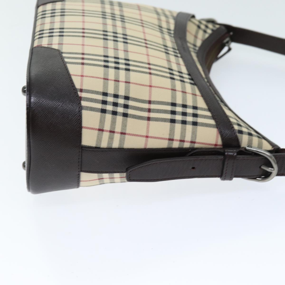 Burberry Nova Check Shoulder Bag Canvas Beige Auth ep4248