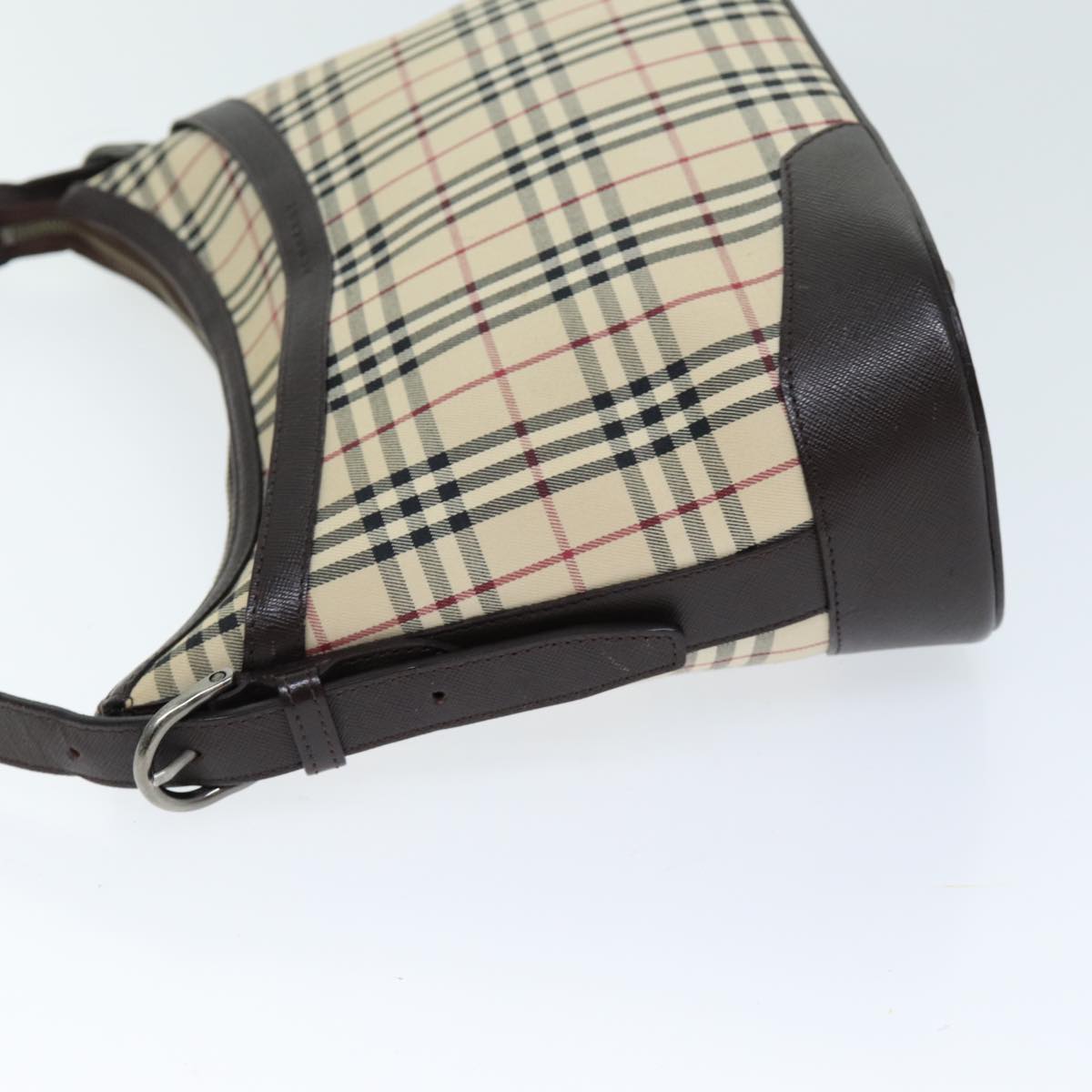 Burberry Nova Check Shoulder Bag Canvas Beige Auth ep4248