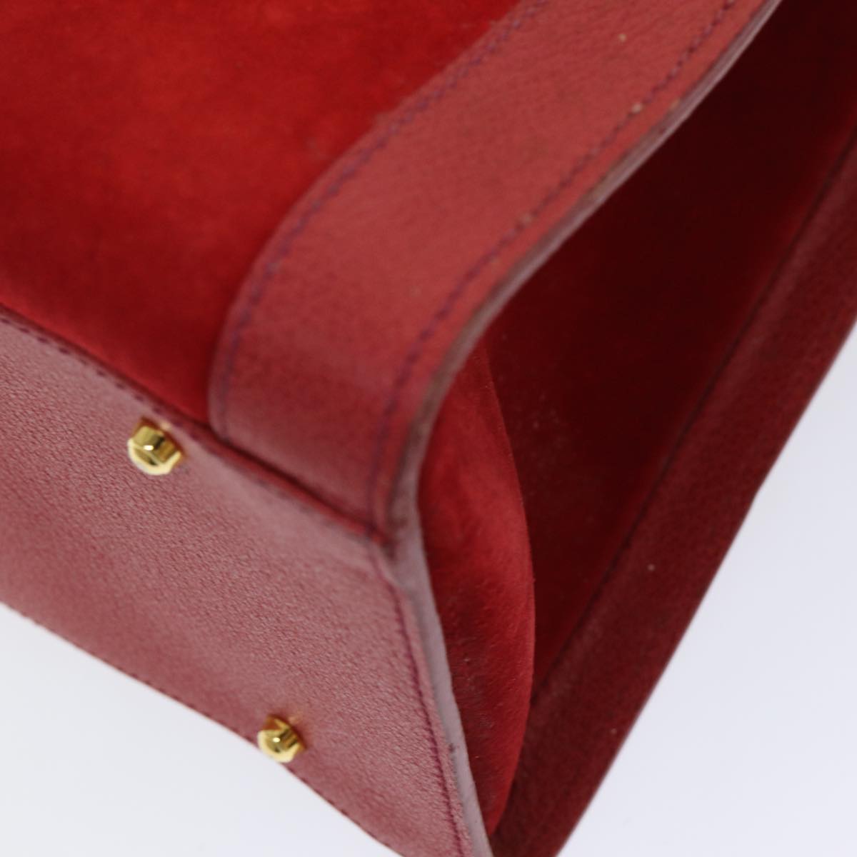 GUCCI Bamboo Tote Bag Suede Red Auth ep5090