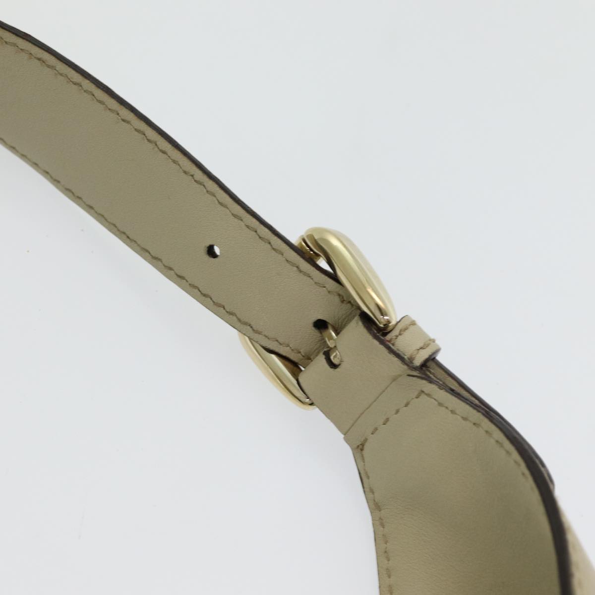 GUCCI ssima GG Shoulder Bag Leather Beige Auth ep5109