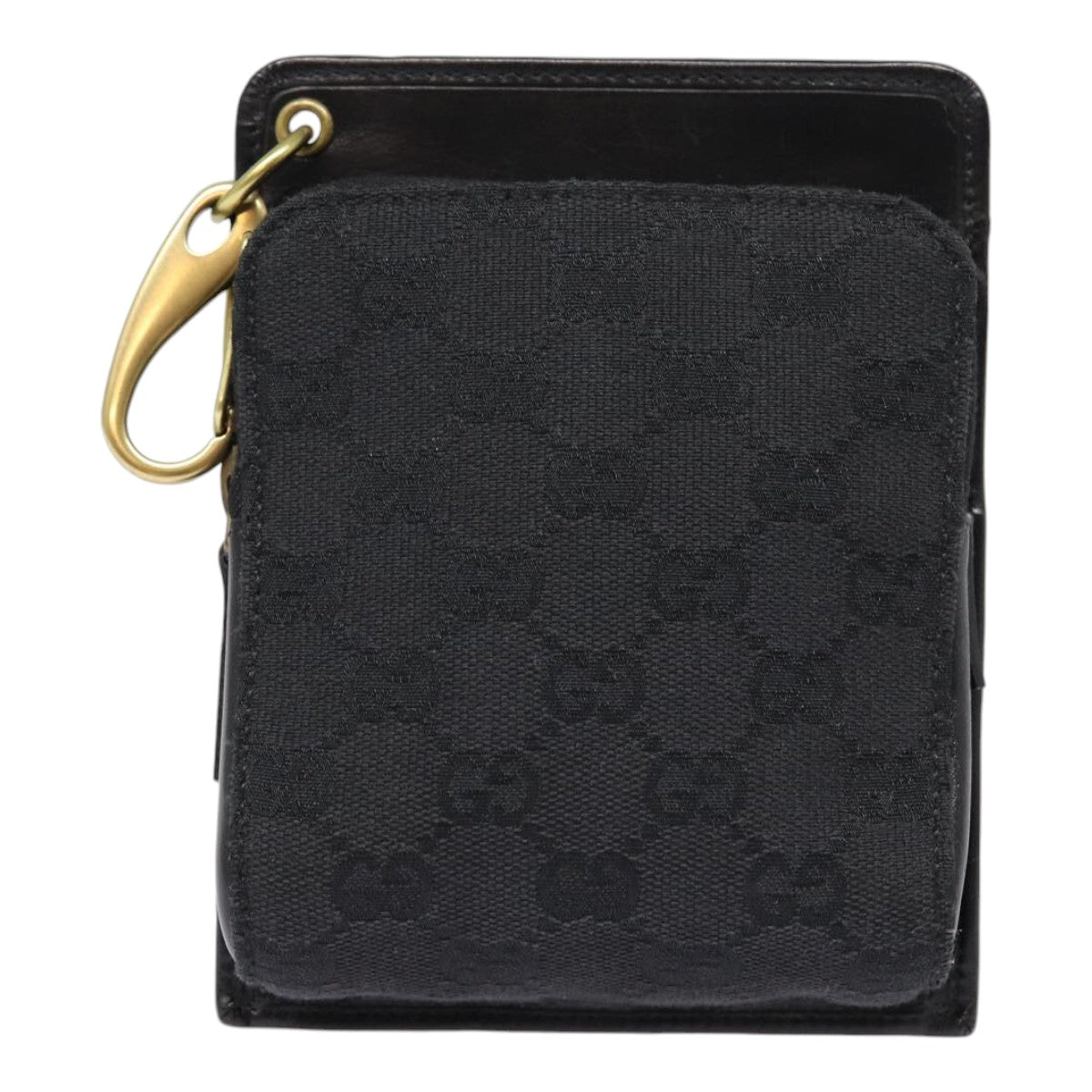 GUCCI GG Canvas Shoulder Bag Black Gold 106693 Auth ep5394