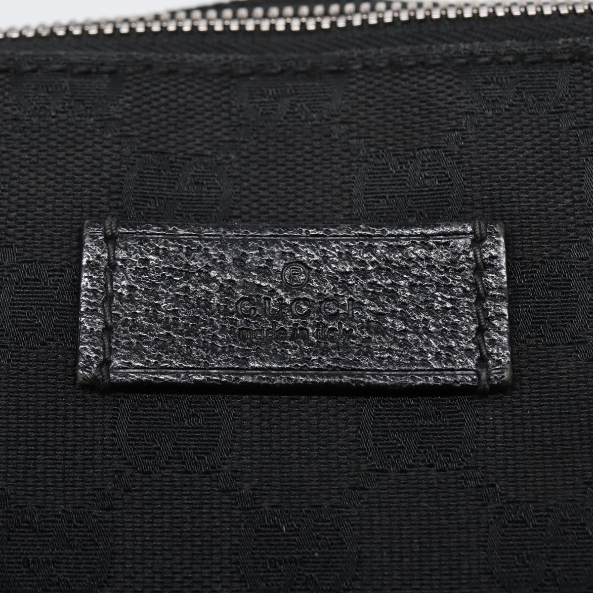 GUCCI GG Canvas Shoulder Bag Black Silver 110054 Auth ep5541