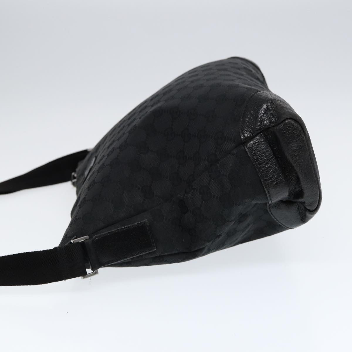 GUCCI GG Canvas Shoulder Bag Black Silver 110054 Auth ep5541
