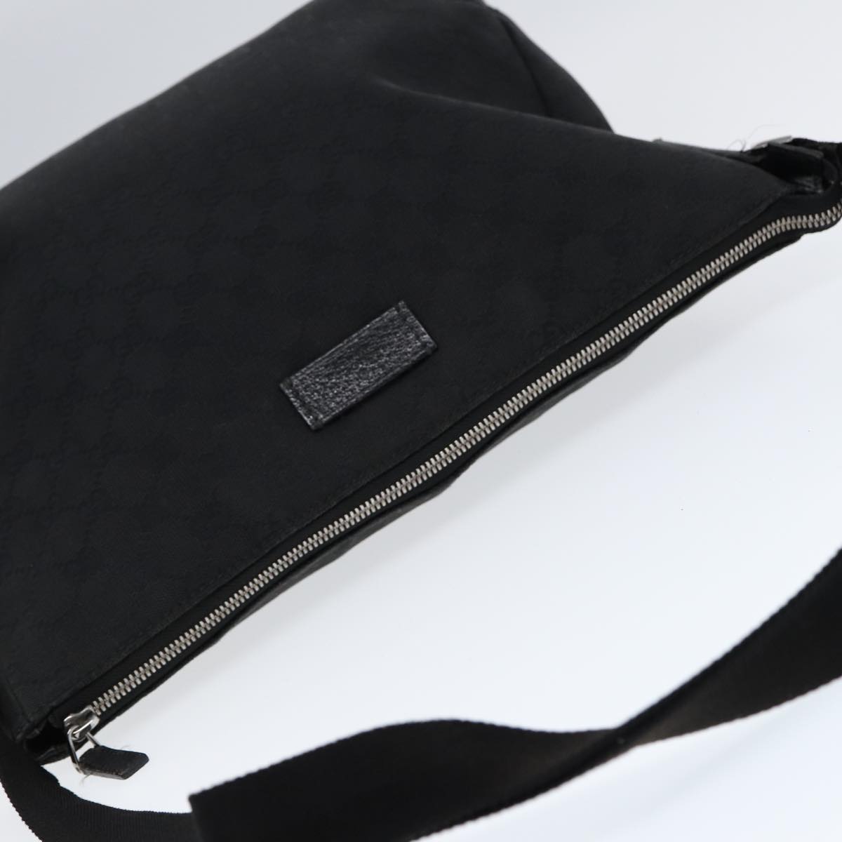 GUCCI GG Canvas Shoulder Bag Black Silver 110054 Auth ep5541