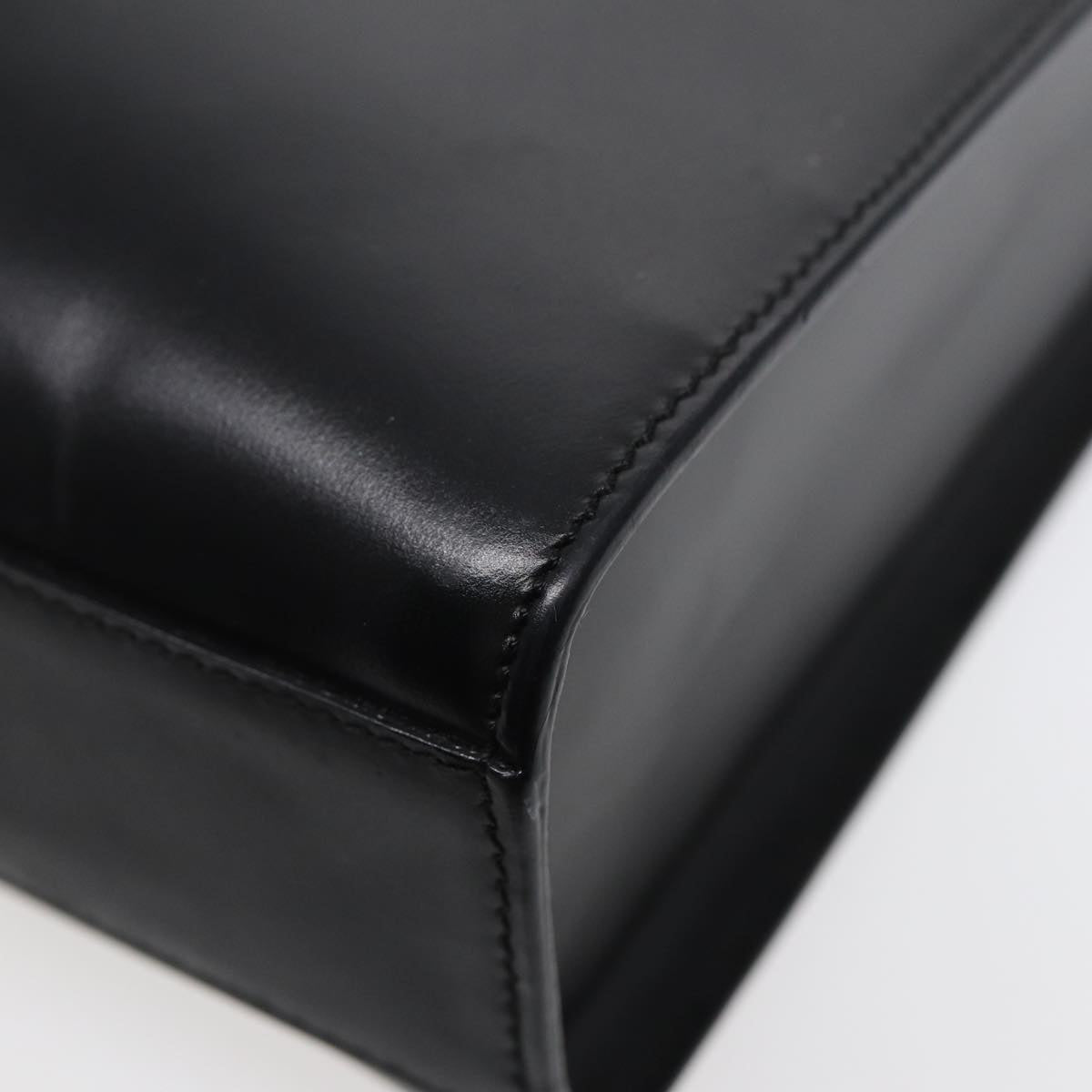 GUCCI Shoulder Bag Leather Black Silver Auth ep5573