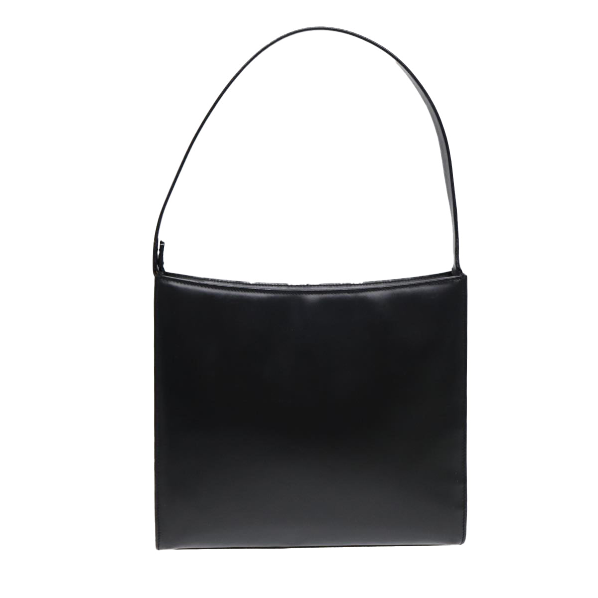 GUCCI Shoulder Bag Leather Black Silver Auth ep5573