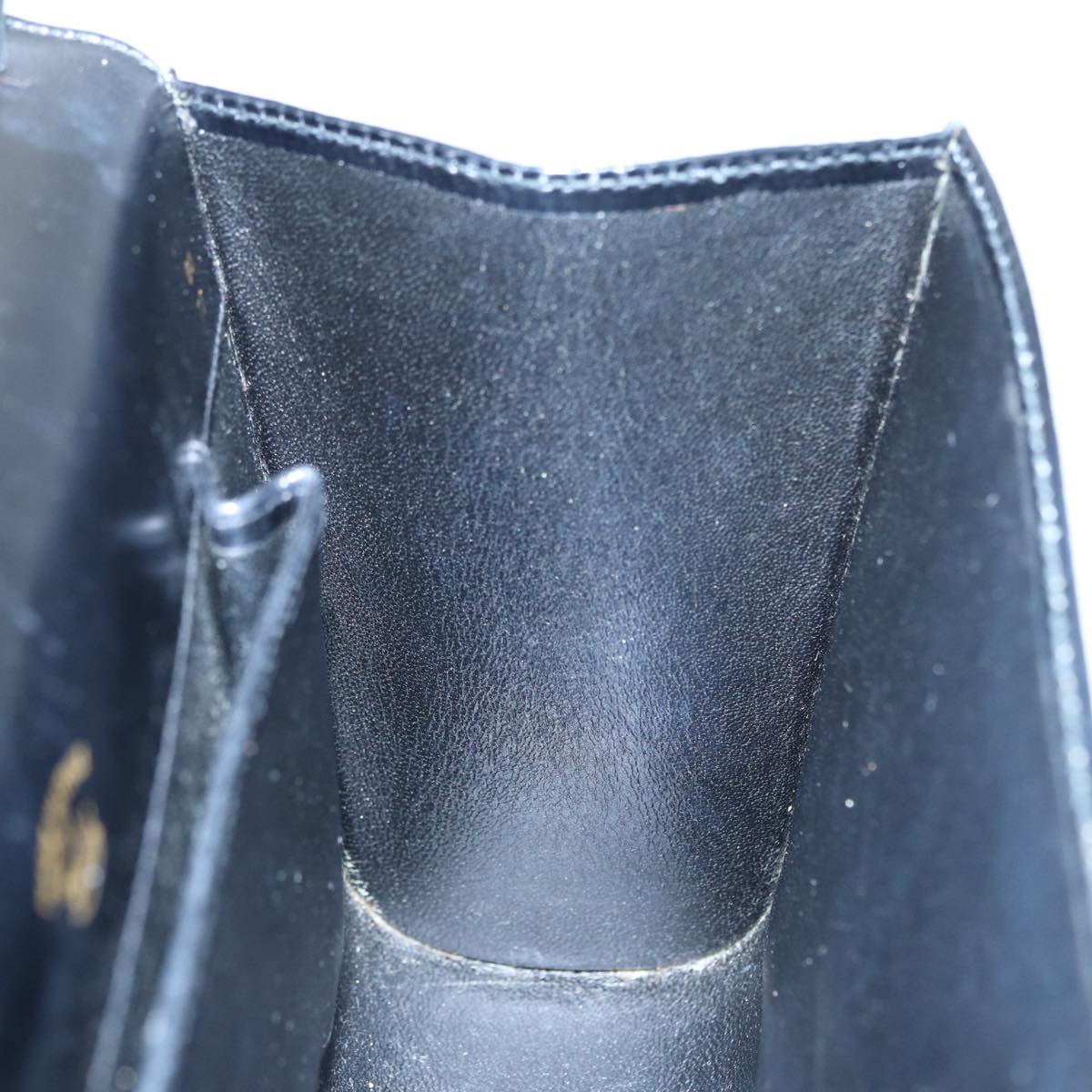 GUCCI Shoulder Bag Leather Black Gold Auth ep5586