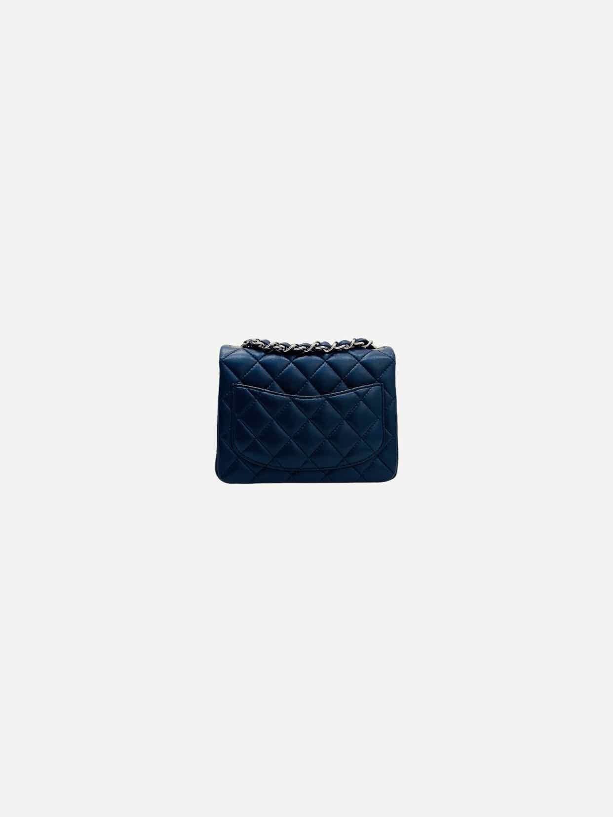 CHANEL Square Flap Navy Blue Quilted Shoulder Bag