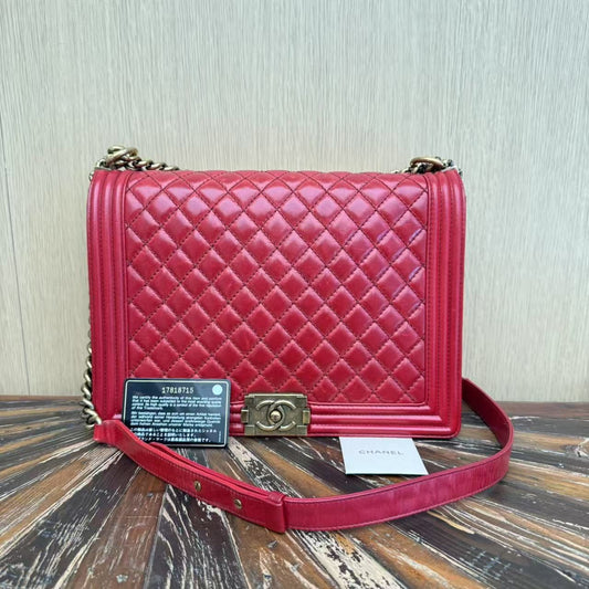Chanel XL Boy Bag - Red Shoulder Bags, Handbags