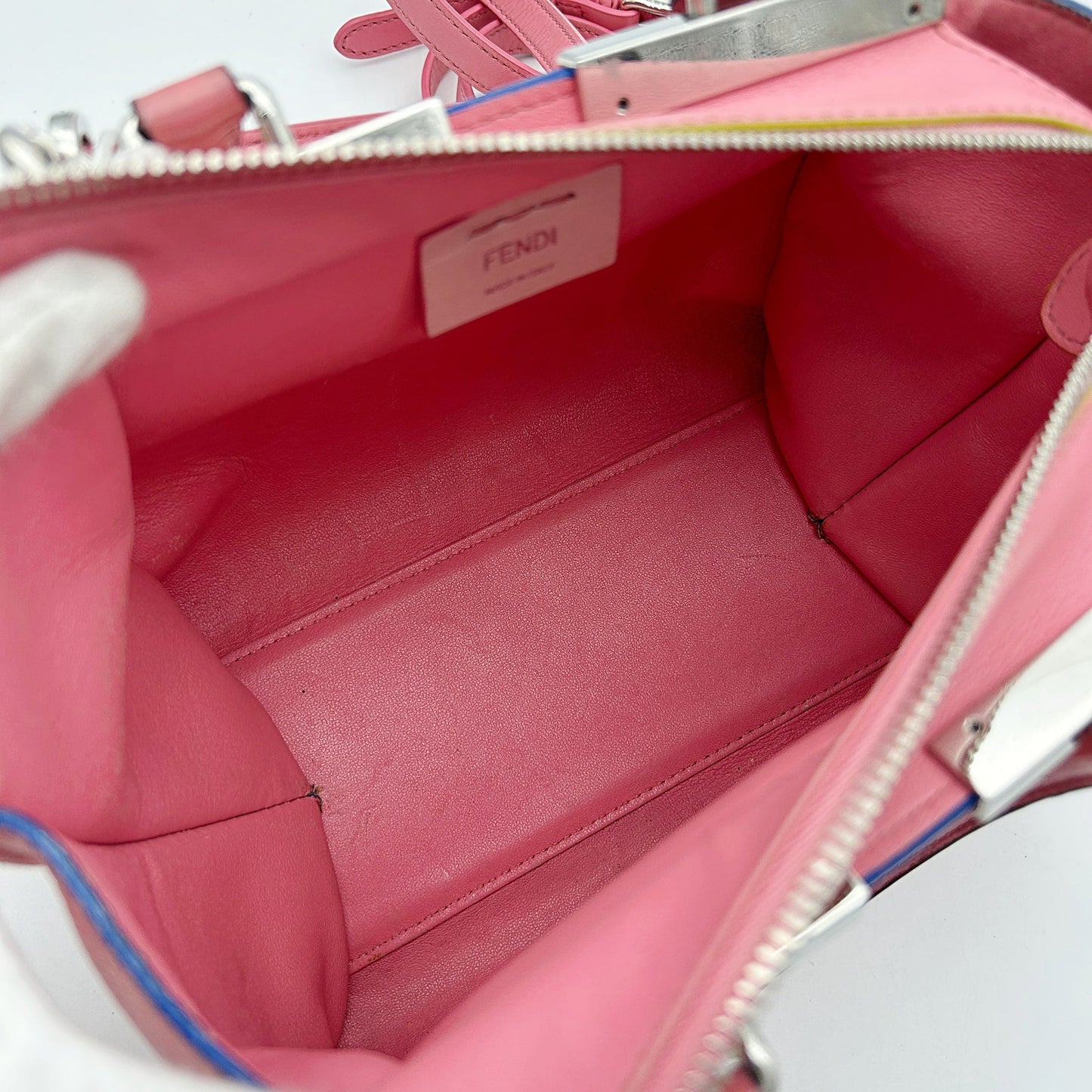 FENDI Vitello Dolce Mini 3jours Tote Pink LA5017