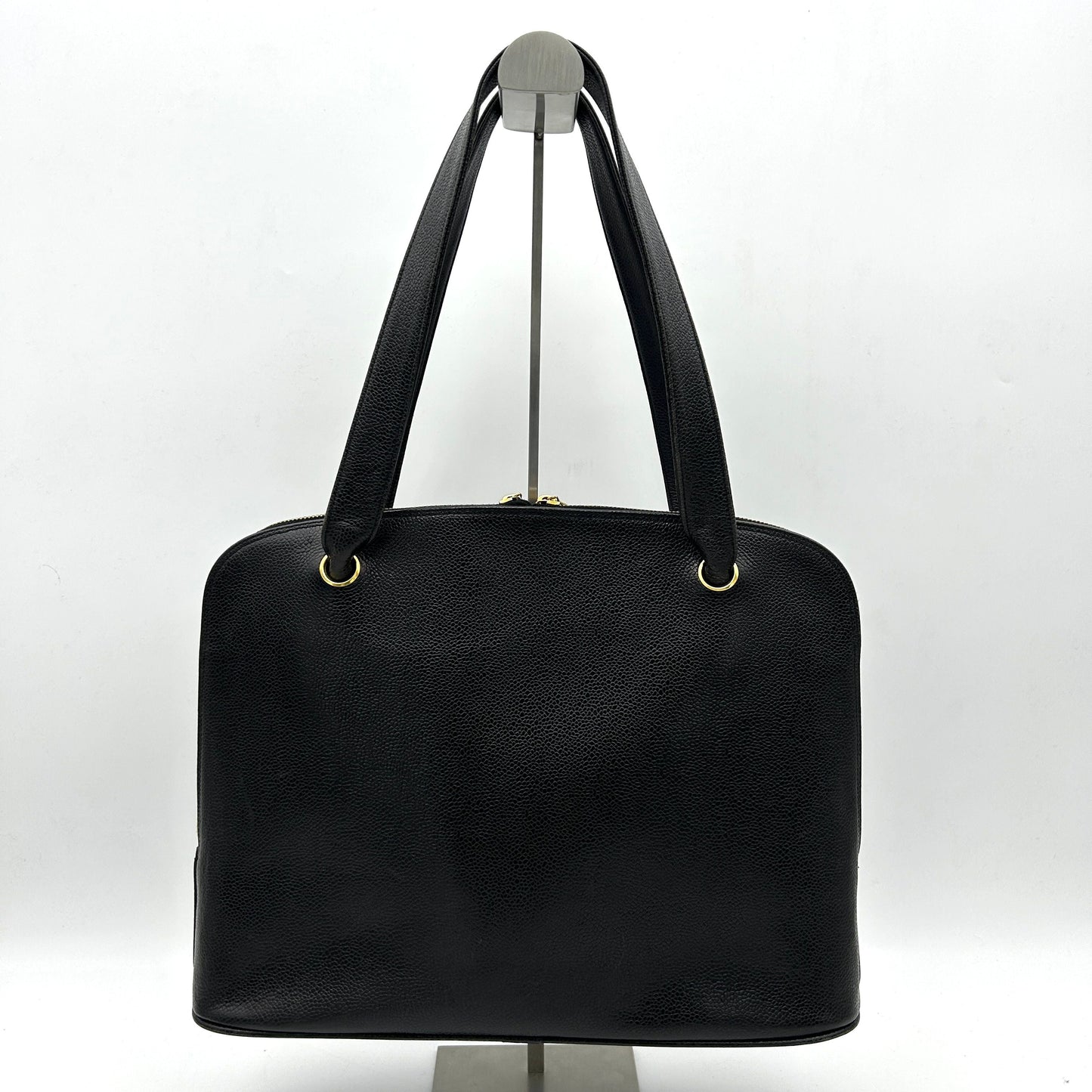 CHANEL Caviar Large CC Shoulder Bag Black  WD