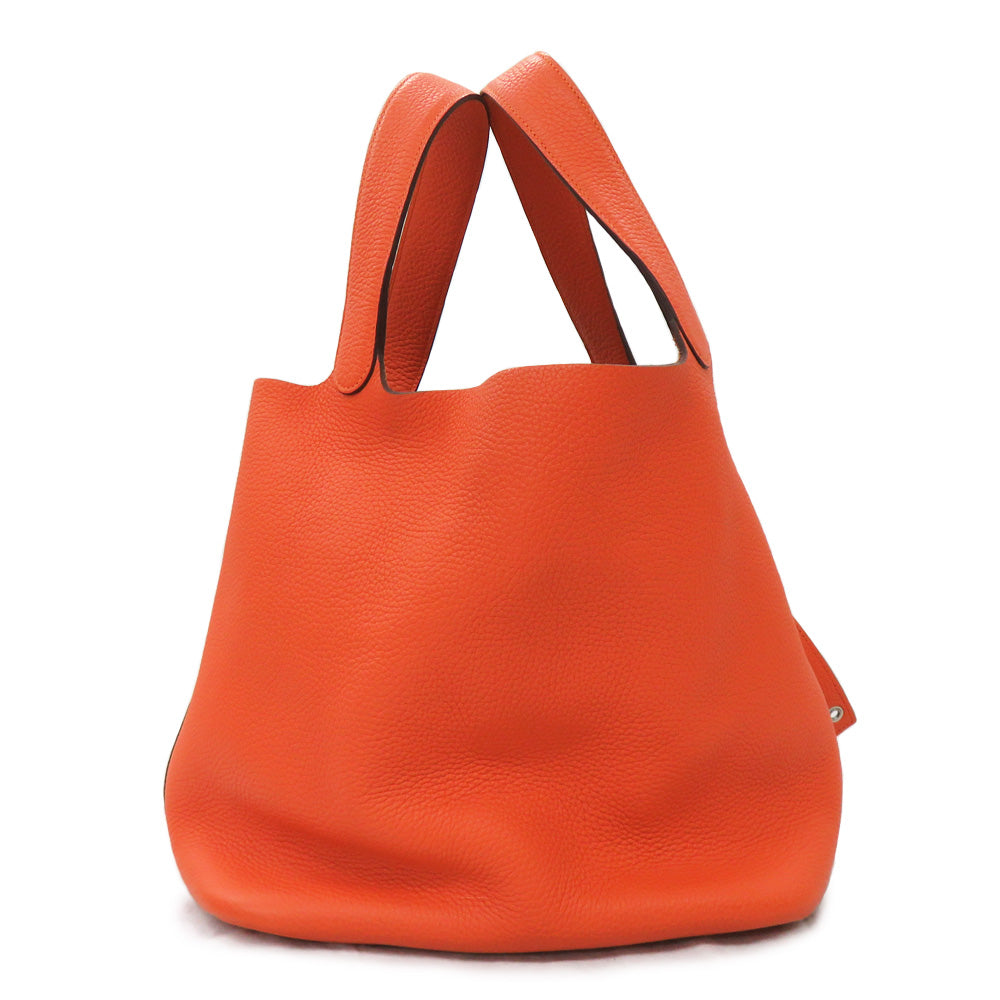 Hermes Picotin Lock GM 26 Orange  Clemence Silver  T  2015 Manufacturing Handbag Leather  Unisex