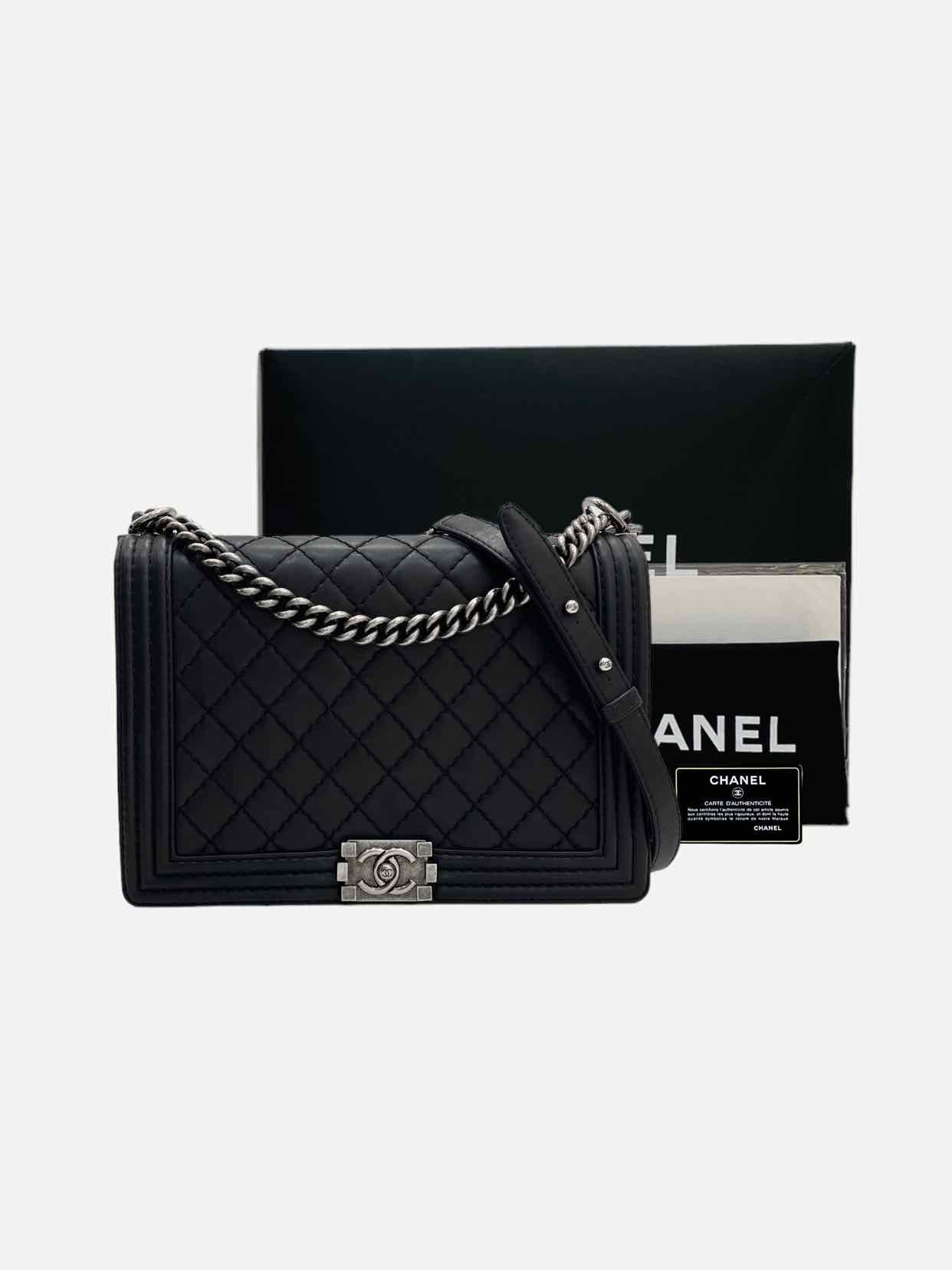 CHANEL Boy Black Quilted Shoulder Bag