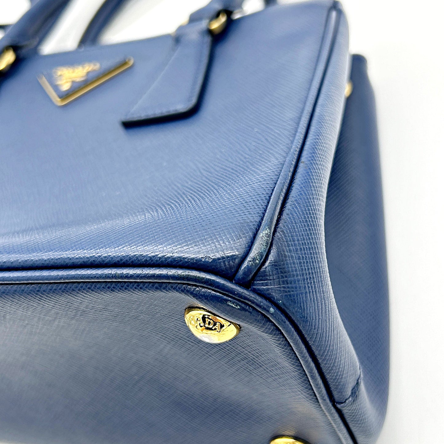 PRADA Saffiano Lux Small Galleria Double Zip Tote Bluette LA5070
