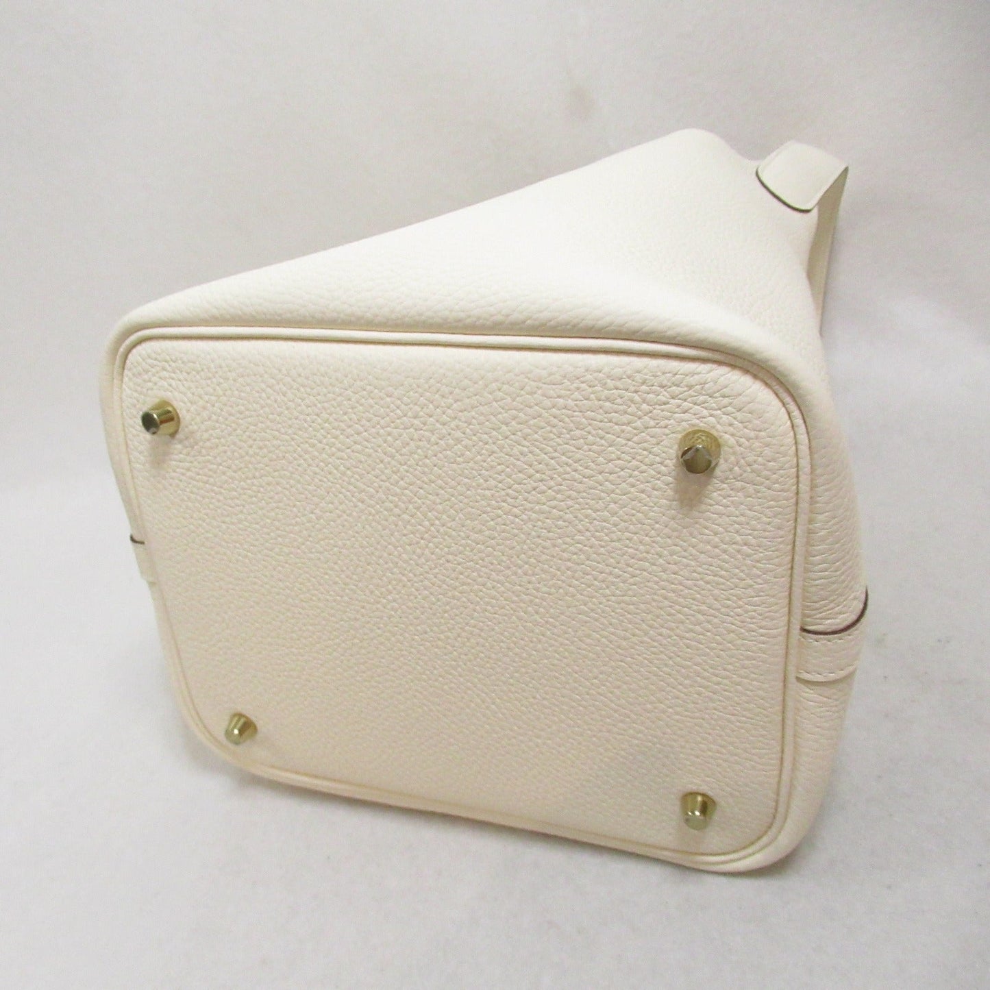 Hermes Hermes Picotin Lock MM Tote Bag Tortoise Bag Leather  White