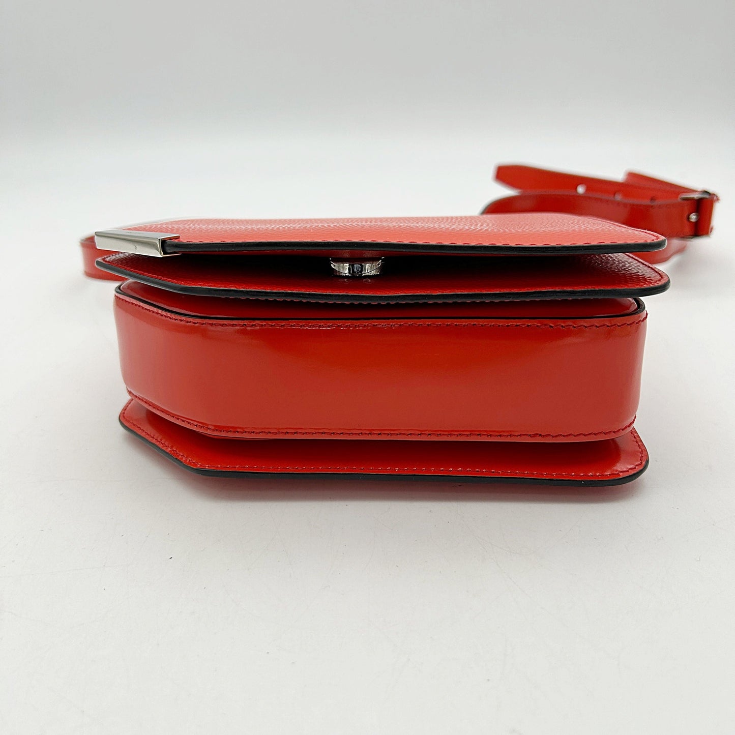 Bally Goatskin Mini D-Ring Bag Bright Red  LA6173