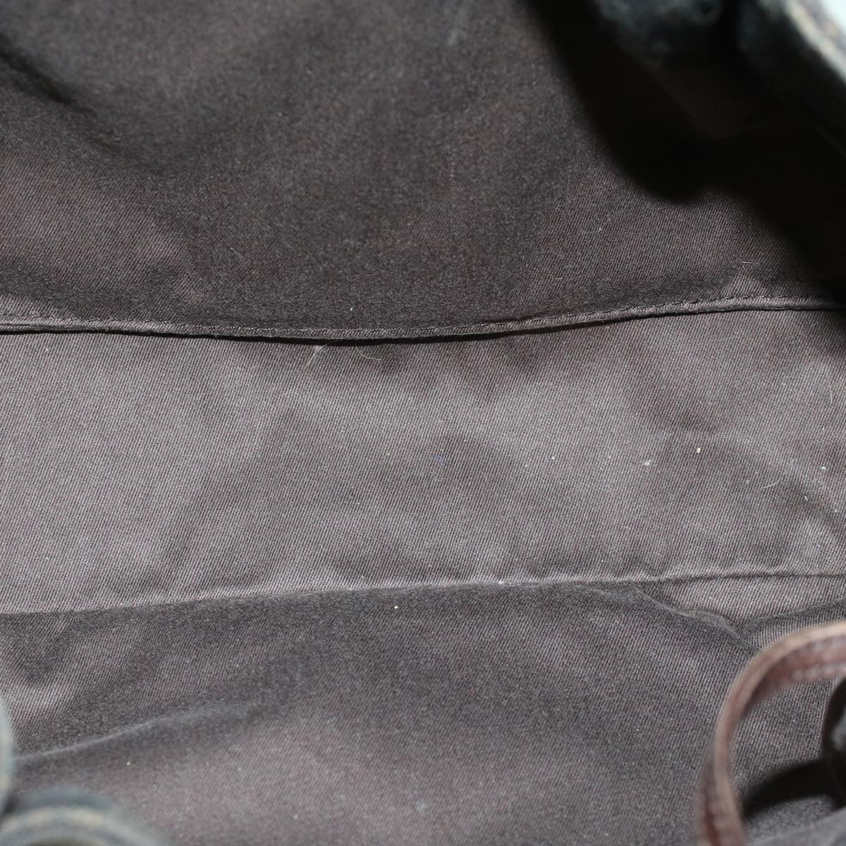 GUCCI GG Canvas Tote Bag Canvas Leather Dark Brown  fm2491