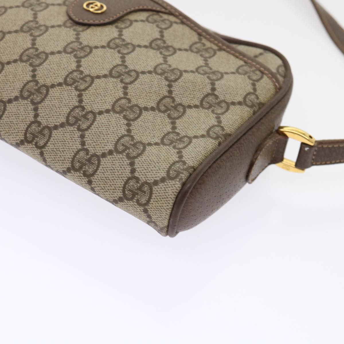GUCCI GG Canvas Shoulder Bag PVC Leather Beige 001.58.6594  fm2522