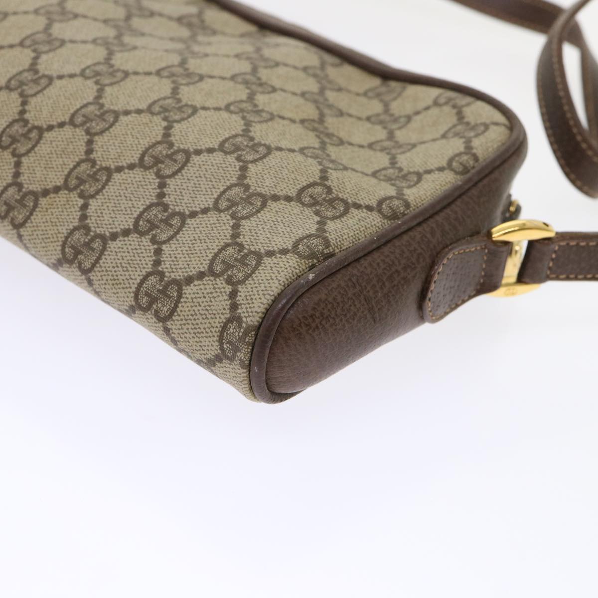 GUCCI GG Canvas Shoulder Bag PVC Leather Beige 001.58.6594  fm2522