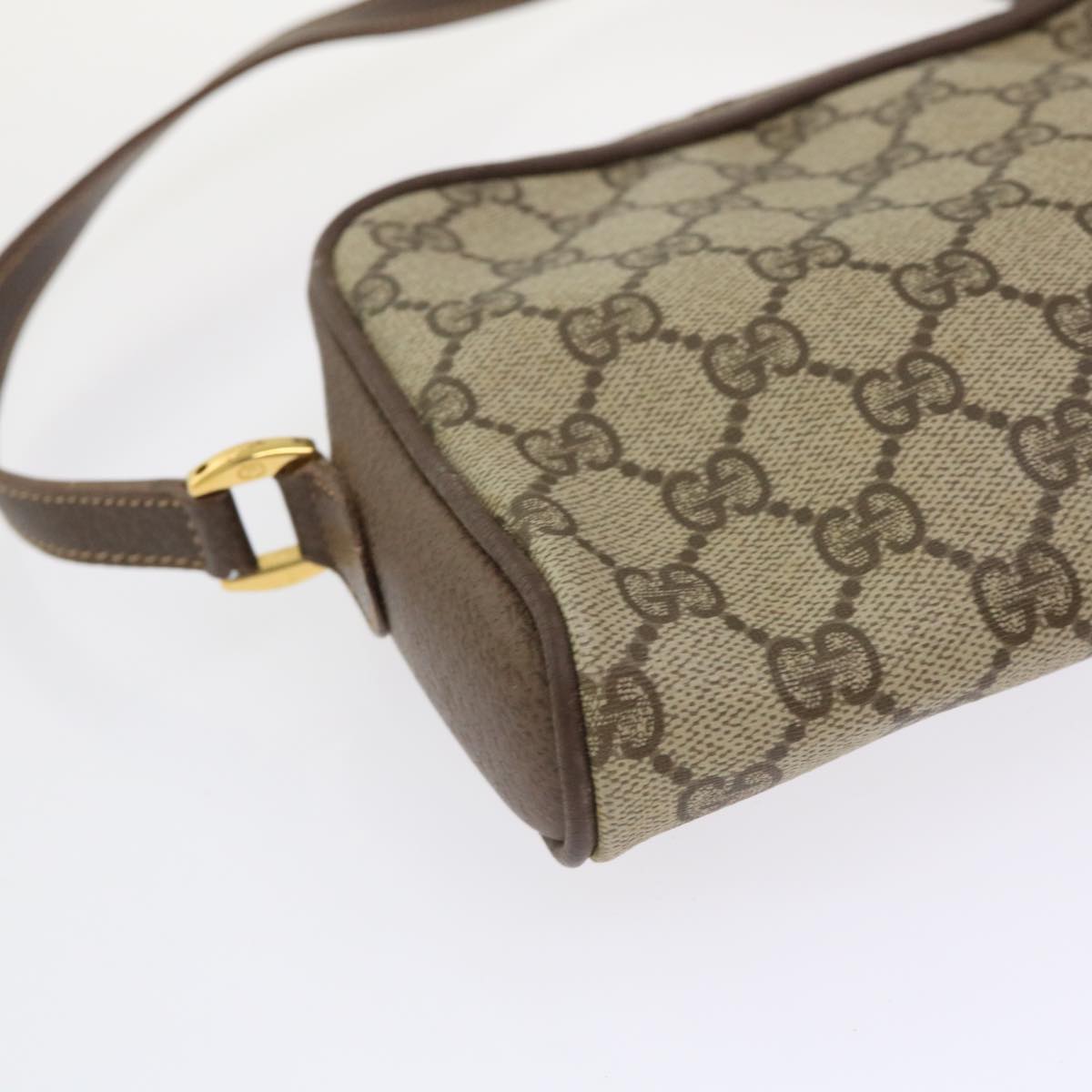 GUCCI GG Canvas Shoulder Bag PVC Leather Beige 001.58.6594  fm2522