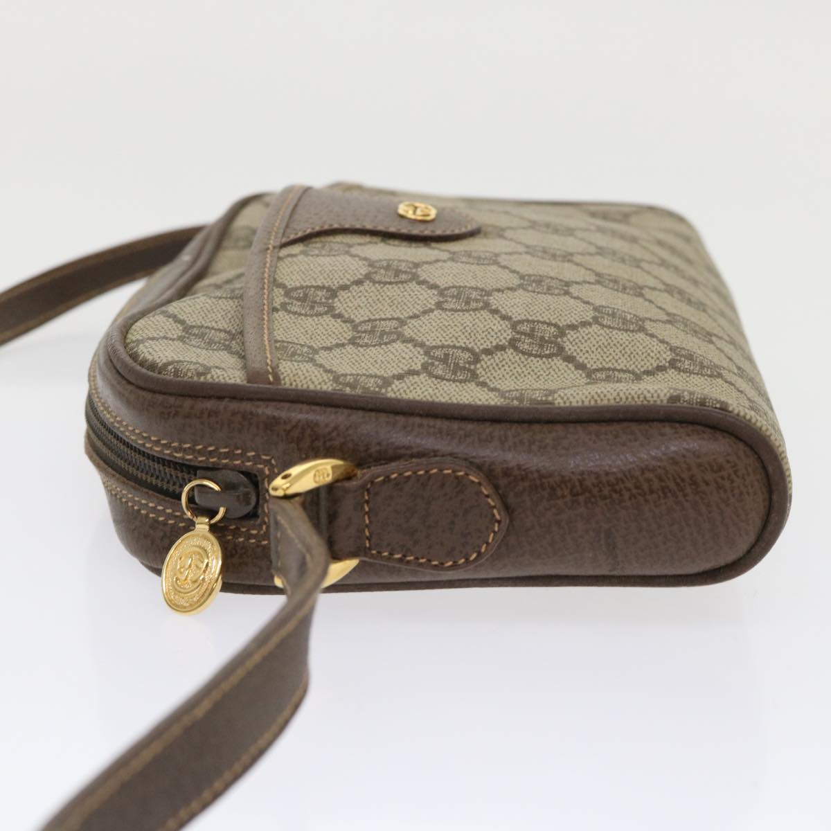 GUCCI GG Canvas Shoulder Bag PVC Leather Beige 001.58.6594  fm2522