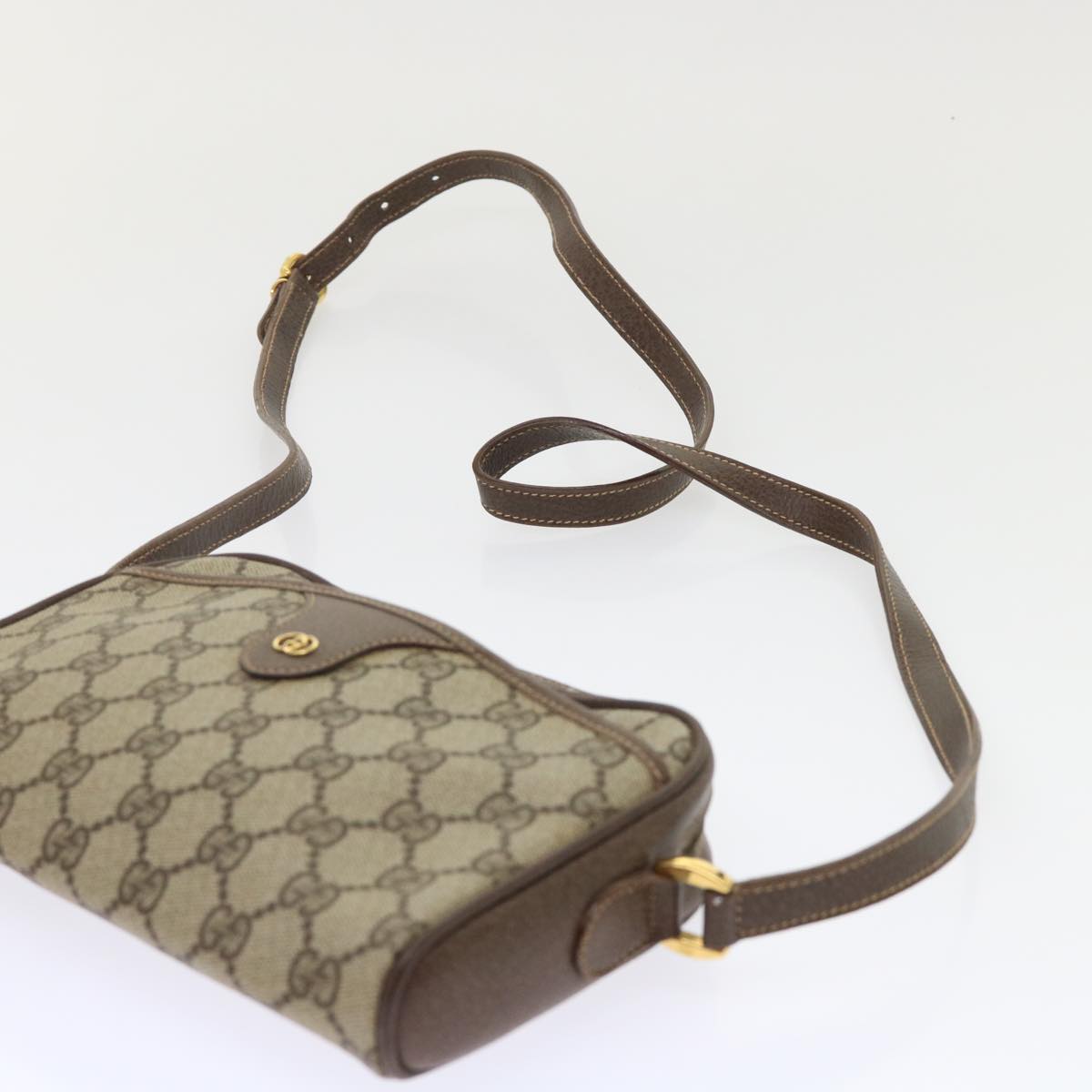 GUCCI GG Canvas Shoulder Bag PVC Leather Beige 001.58.6594  fm2522