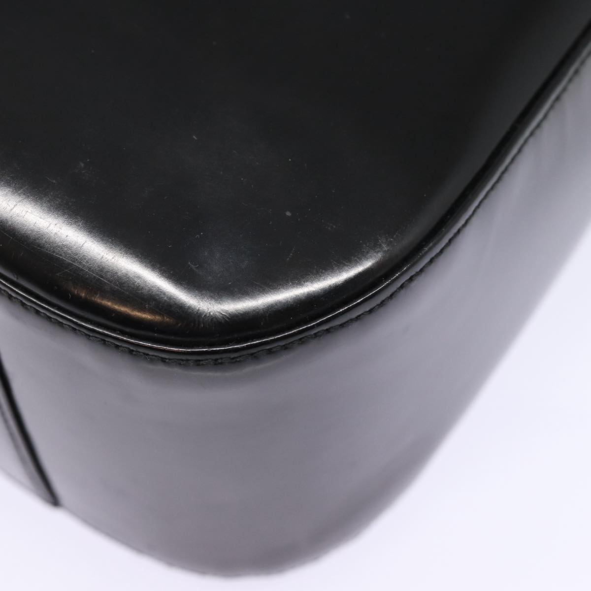 GUCCI Shoulder Bag Enamel Black Silver 001 1274 1703 Auth fm3746