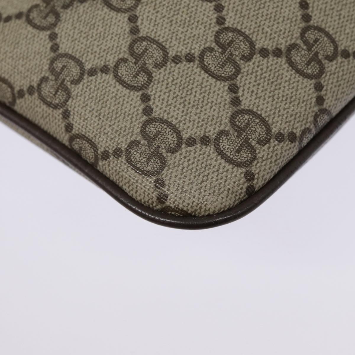 GUCCI GG Supreme Web Sherry Line Shoulder Bag PVC Beige 904 02 047 Auth fm3772