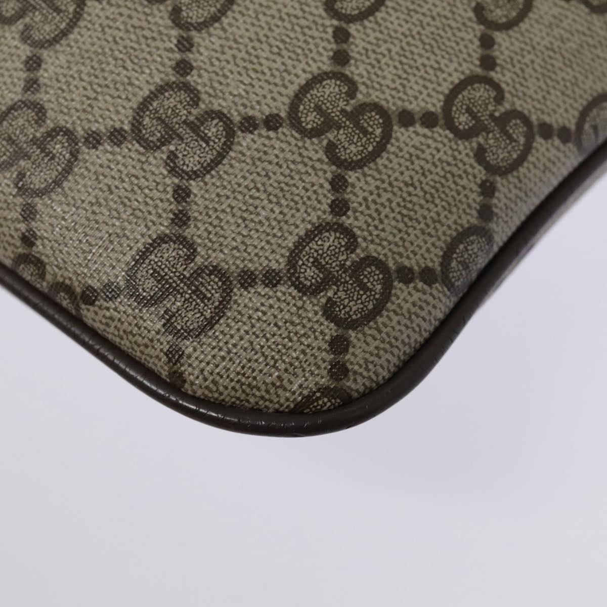 GUCCI GG Supreme Web Sherry Line Shoulder Bag PVC Beige 904 02 047 Auth fm3772
