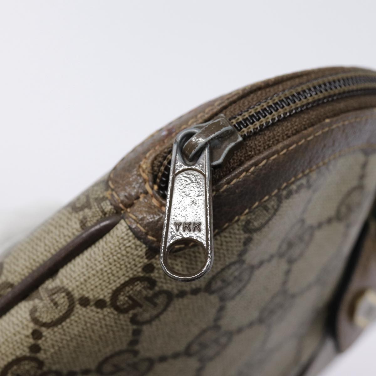 GUCCI GG Supreme Web Sherry Line Shoulder Bag PVC Beige 904 02 047 Auth fm3772