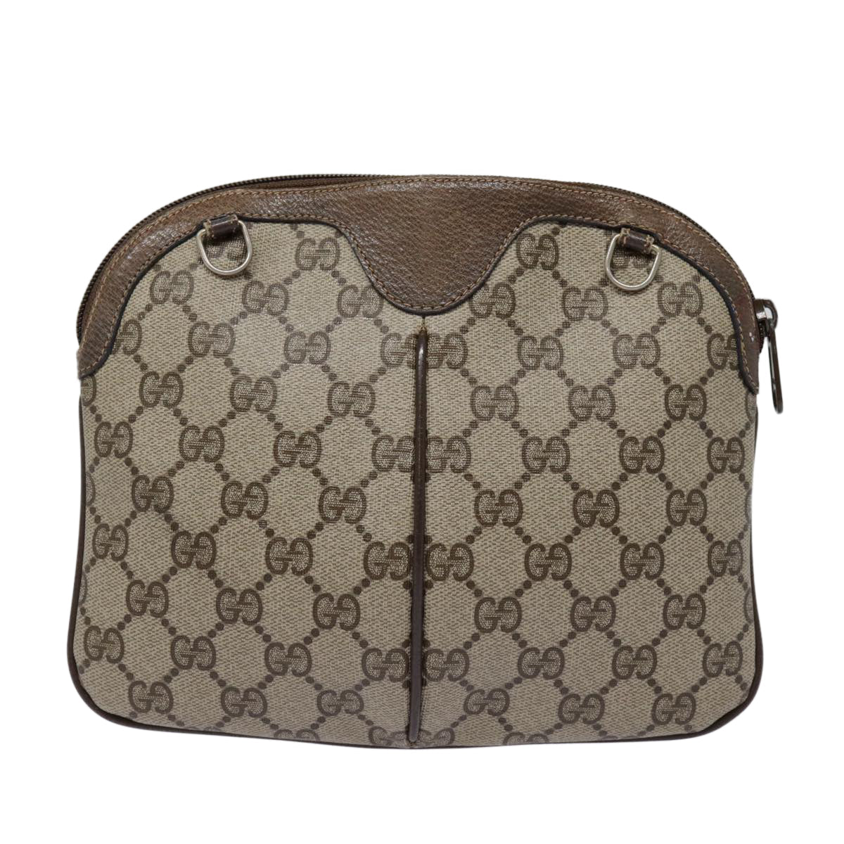 GUCCI GG Supreme Web Sherry Line Shoulder Bag PVC Beige 904 02 047 Auth fm3772