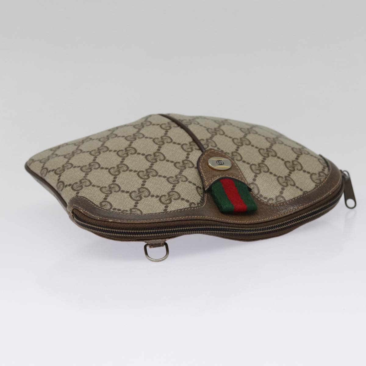 GUCCI GG Supreme Web Sherry Line Shoulder Bag PVC Beige 904 02 047 Auth fm3772
