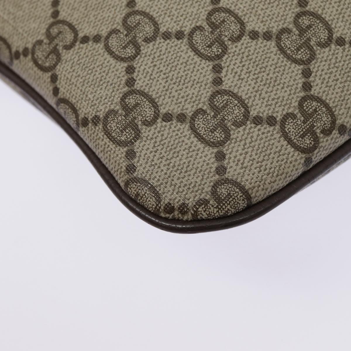 GUCCI GG Supreme Web Sherry Line Shoulder Bag PVC Beige 904 02 047 Auth fm3772