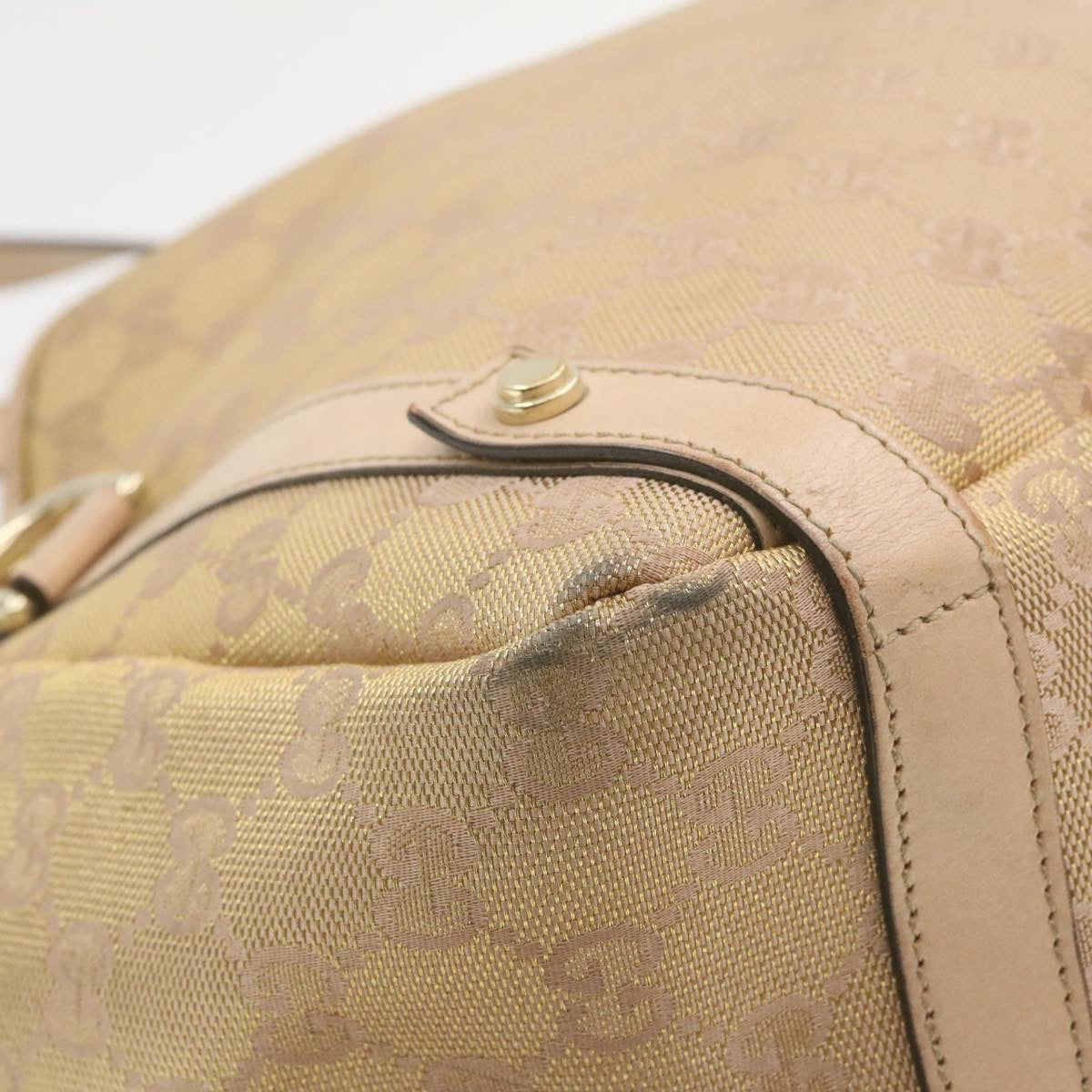 GUCCI GG Canvas Shoulder Bag Nylon Pink Gold  am427g