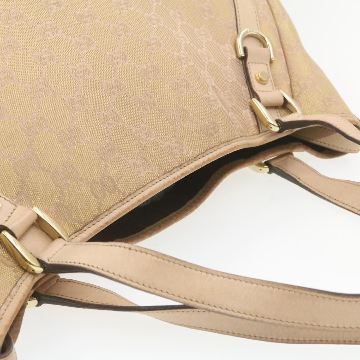 GUCCI GG Canvas Shoulder Bag Nylon Pink Gold  am427g