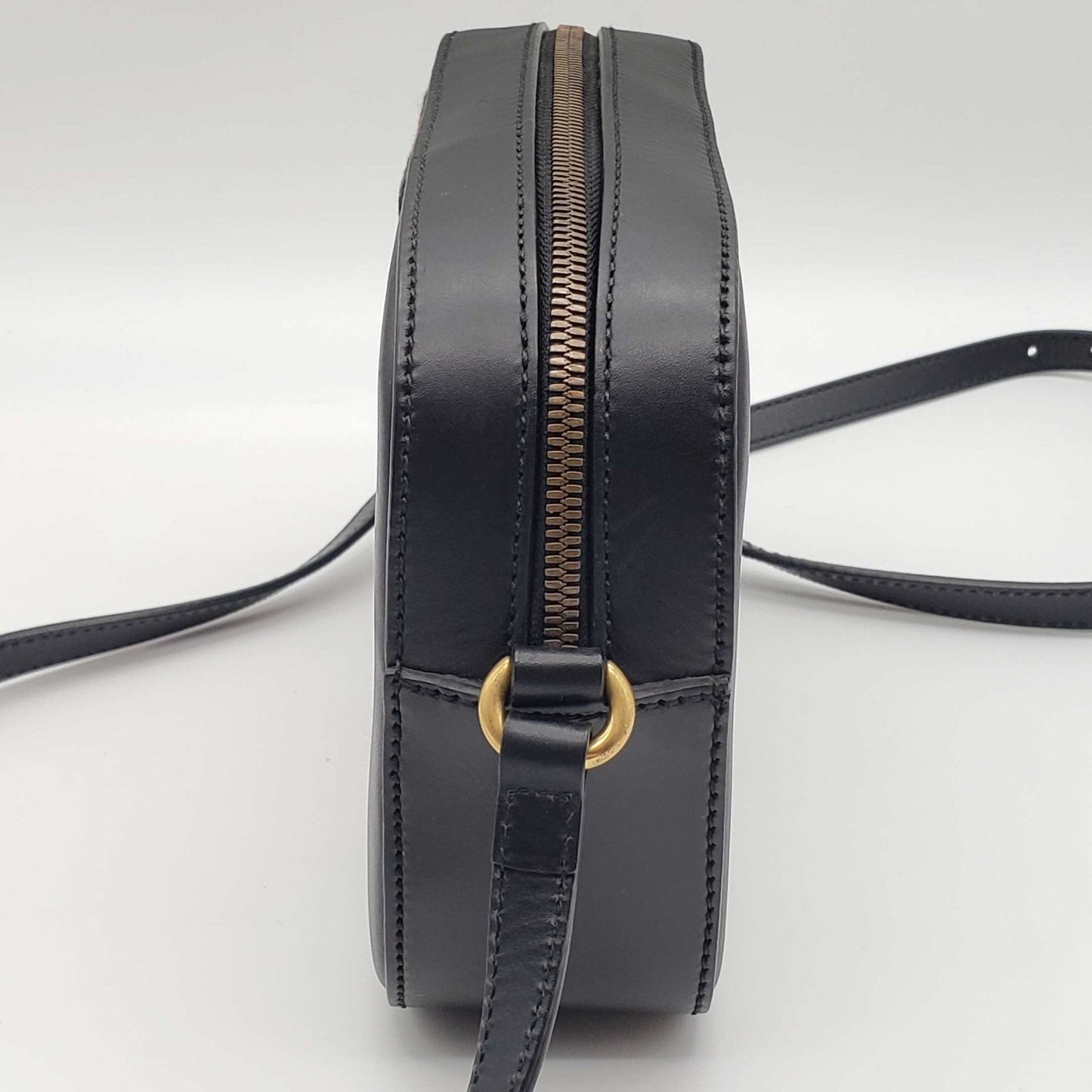 Gucci Bee Camera Black Leather Crossbody Bag