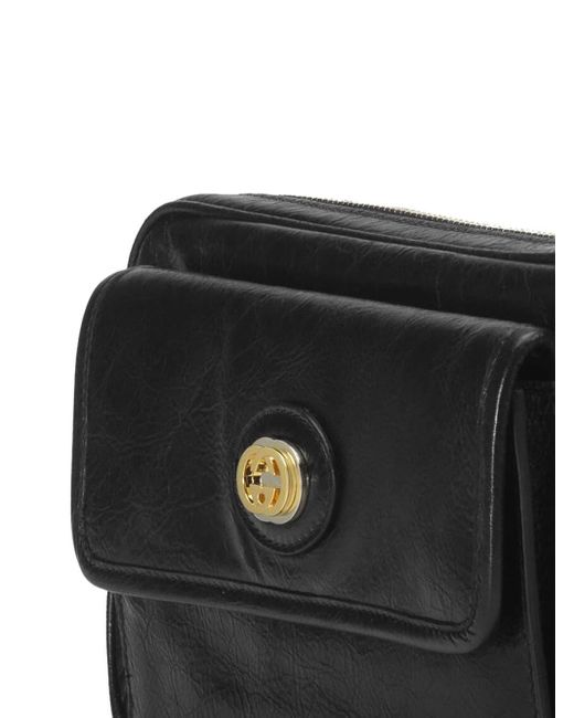 GUCCI  Leather Interlocking G Belt Bag